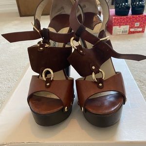 Jimmy Choo brown on brown heels